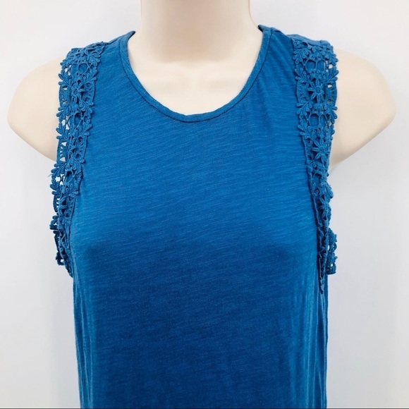 J.Crew women’s tank top blue Lace‎ trim size M - Picture 3 of 7